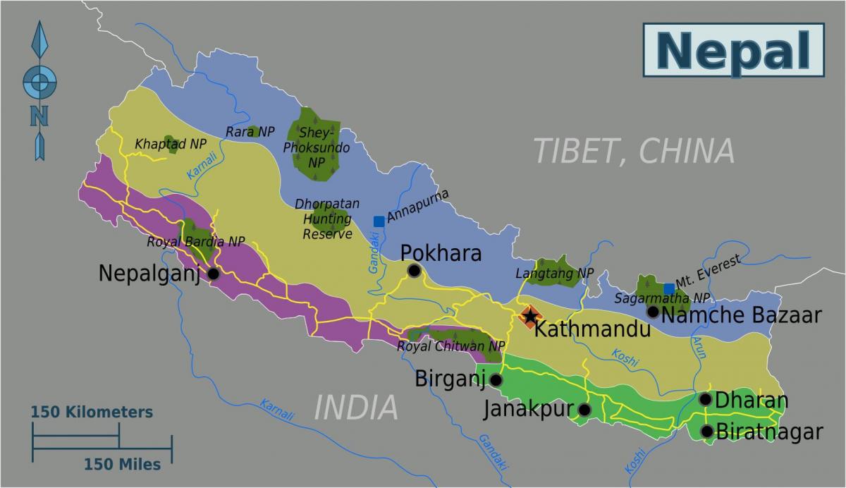 Връх еверест, Непал картата
