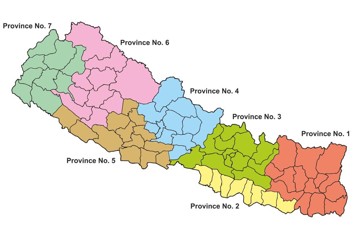 държава на картата на Непал