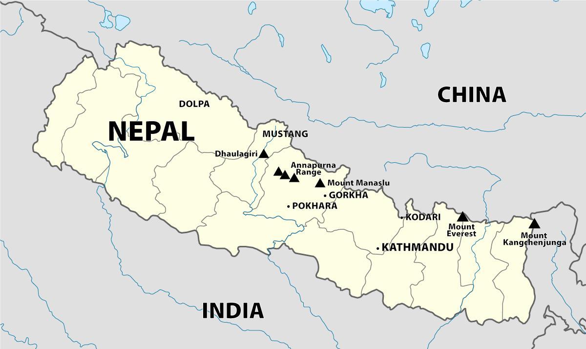 Индия и Непал границата карта