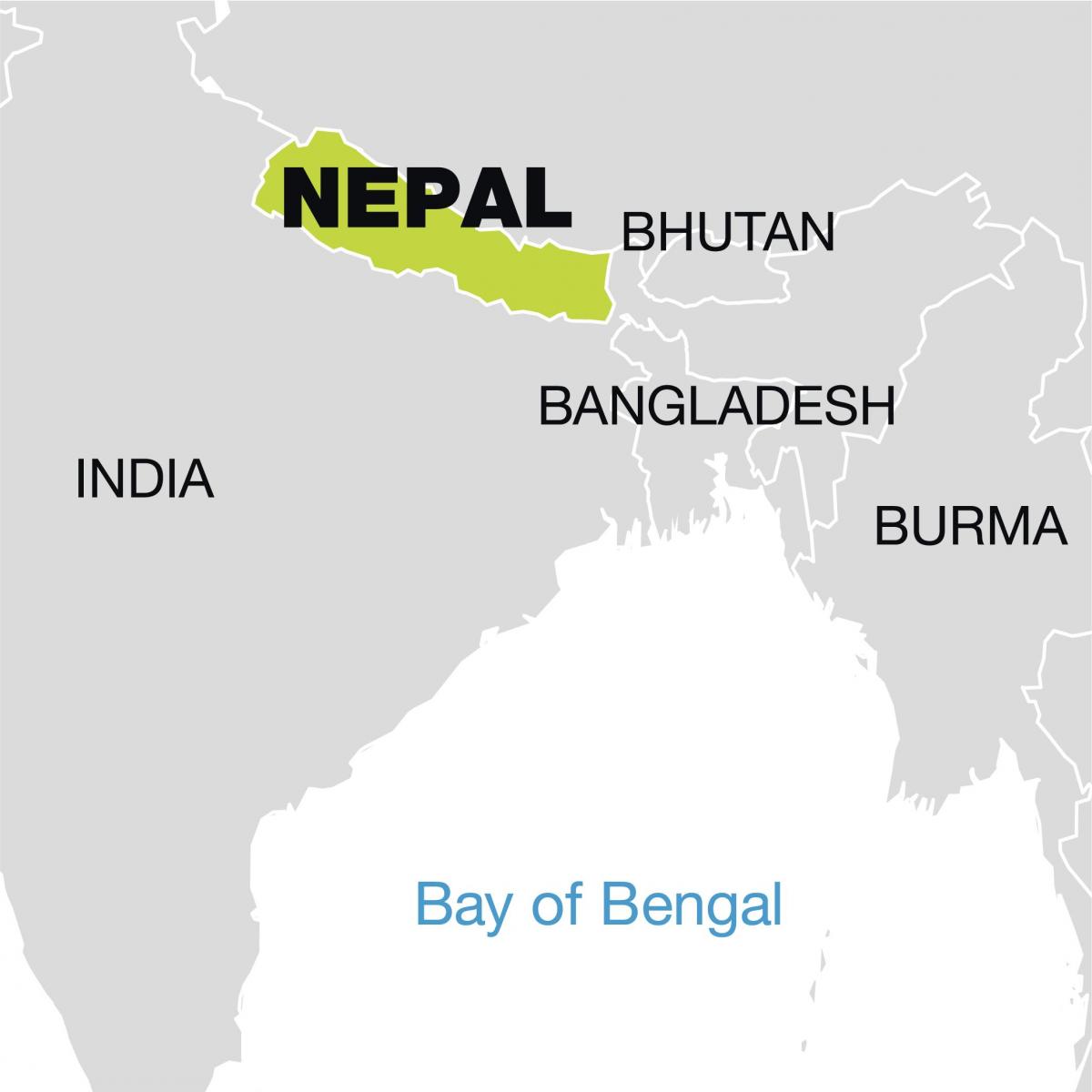 карта на света, показваща Непал