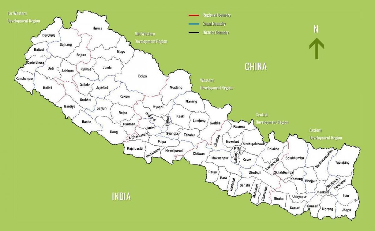 карта на Непал