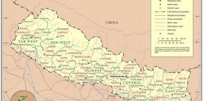 Индия и Непал границите на пътна карта